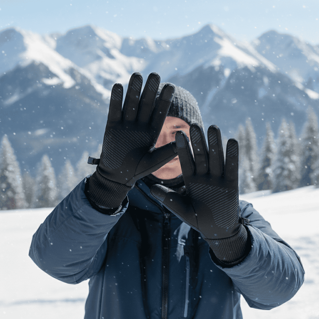 FROSTSCREEN – Winter fleece gloves for women & men with touch function and water protection