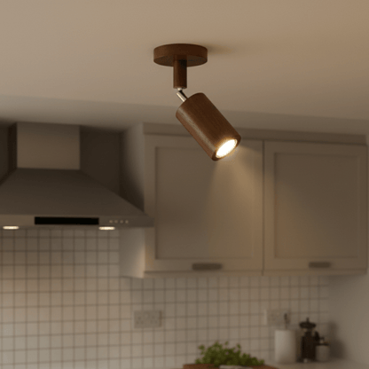 ARCBEAM – Minimalist solid wood LED ceiling lamp with adjustable light direction
