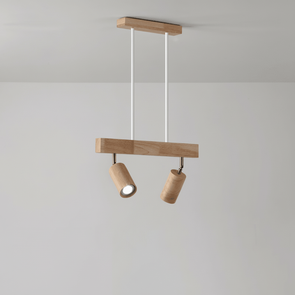 ARCBEAM – Minimalist solid wood LED ceiling lamp with adjustable light direction
