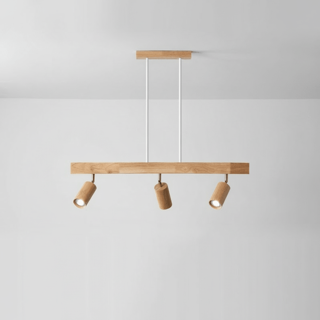 ARCBEAM – Minimalist solid wood LED ceiling lamp with adjustable light direction
