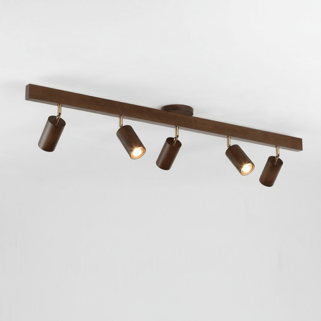 ARCBEAM – Minimalist solid wood LED ceiling lamp with adjustable light direction