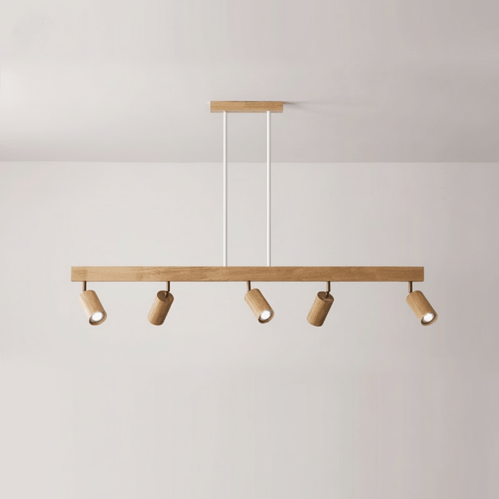 ARCBEAM – Minimalist solid wood LED ceiling lamp with adjustable light direction