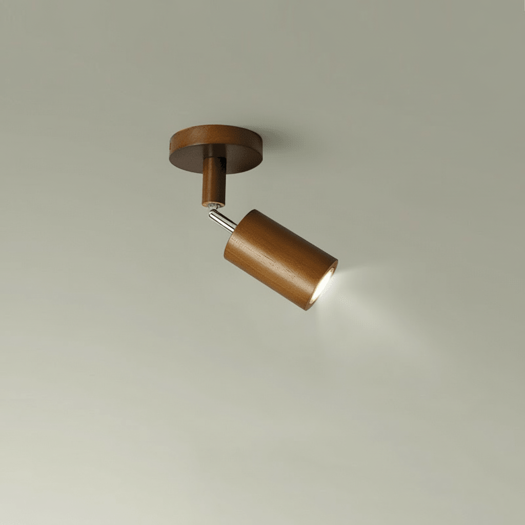 ARCBEAM – Minimalist solid wood LED ceiling lamp with adjustable light direction