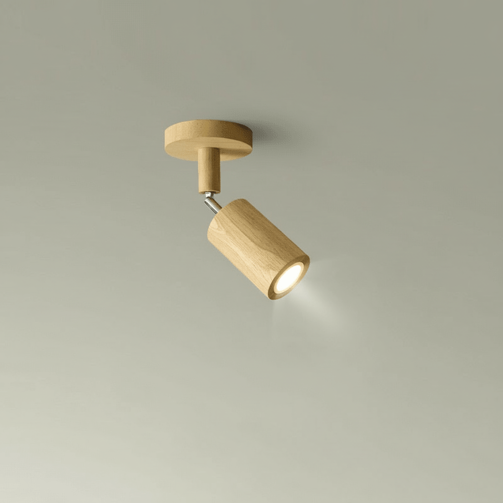 ARCBEAM – Minimalist solid wood LED ceiling lamp with adjustable light direction