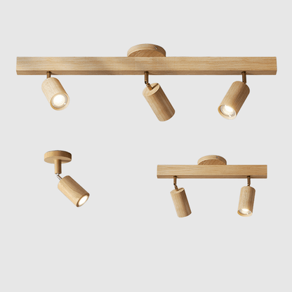 ARCBEAM – Minimalist solid wood LED ceiling lamp with adjustable light direction