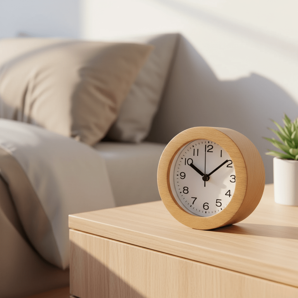 QUIETWOOD – Silent Wooden Alarm Clock for Cozy Bedrooms
