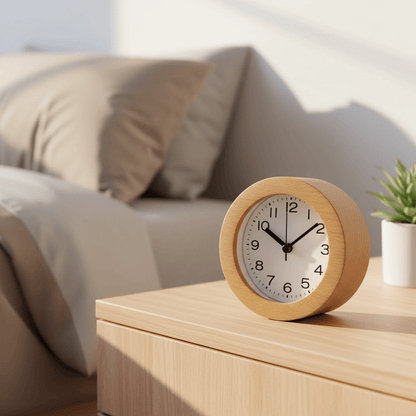 QUIETWOOD – Silent Wooden Alarm Clock for Cozy Bedrooms