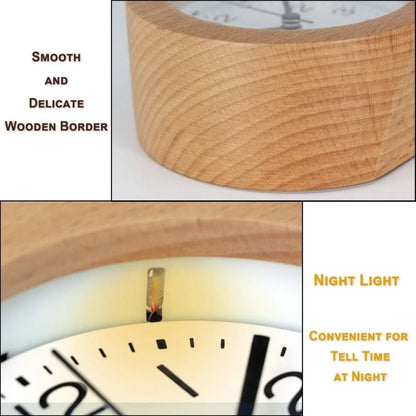 QUIETWOOD – Silent Wooden Alarm Clock for Cozy Bedrooms