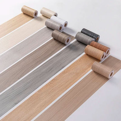 WoodLuxe Design Strip | PVC Wood Look Baseboard | Self-adhesive & Waterproof | Elegant Wall & Floor Decoration