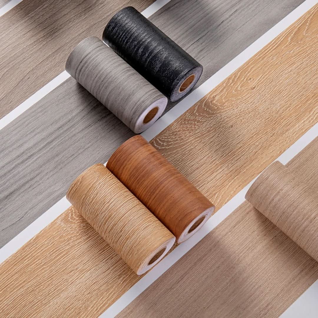 WoodLuxe Design Strip | PVC Wood Look Baseboard | Self-adhesive & Waterproof | Elegant Wall & Floor Decoration