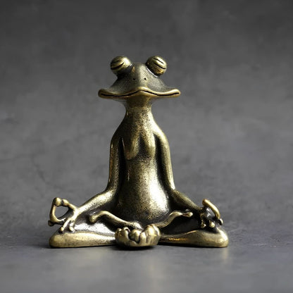 Serenova Meditation Frog | Handmade Incense Holder Made of Brass | Spiritual Decor & Gift Idea for Meditation