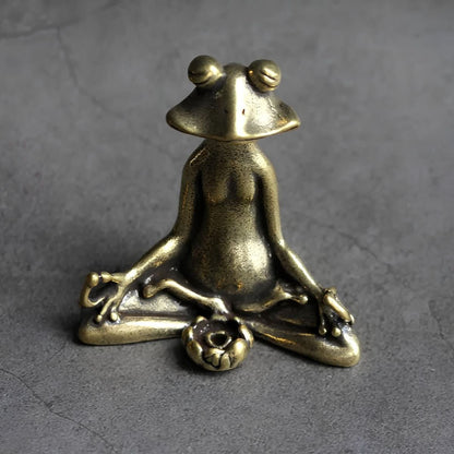 Serenova Meditation Frog | Handmade Incense Holder Made of Brass | Spiritual Decor & Gift Idea for Meditation