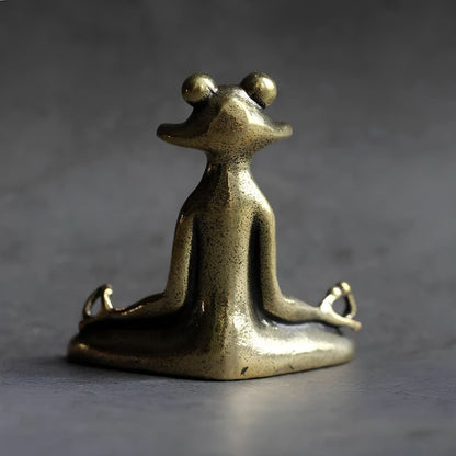 Serenova Meditation Frog | Handmade Incense Holder Made of Brass | Spiritual Decor & Gift Idea for Meditation