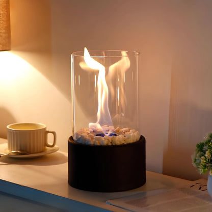 FlameAura glass oil lamp - Refillable & stylish for indoors & outdoors