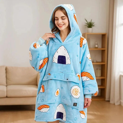 FLEECEFUSE – USB-heated blanket hoodie with fused warmth