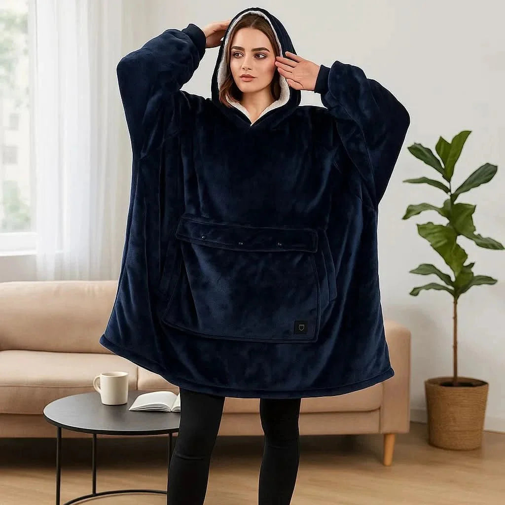 FLEECEFUSE™ USB Heated Hoodie Blanket – Stay Warm Anytime, Anywhere