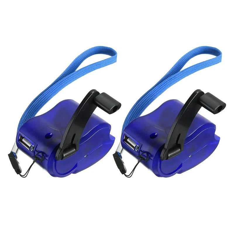 CRANKCHARGE – Portable Hand Crank Emergency Charger with USB & LED