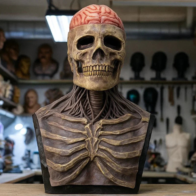 DREADSKULL – Realistic skeleton mask with hat for ultimate Halloween transformation