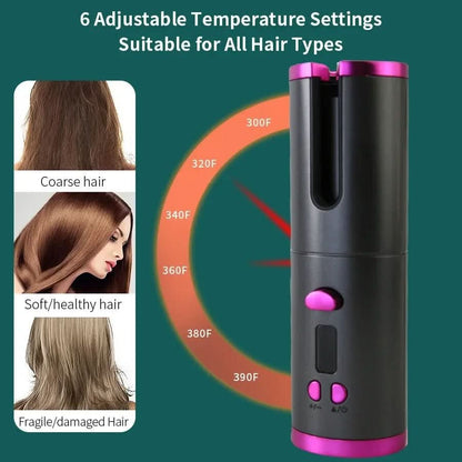 Cordless Hair Styler - Cordless curling iron for shiny & healthy curls