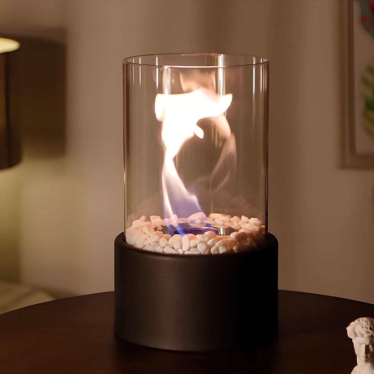 FlameAura glass oil lamp - Refillable & stylish for indoors & outdoors