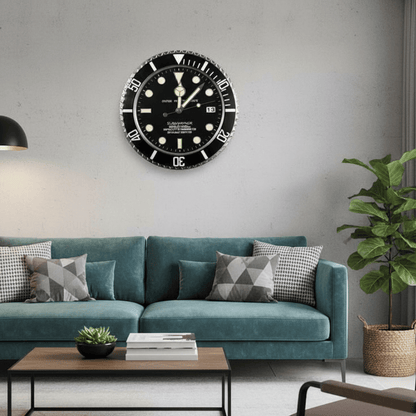 TIMELUME – Silent Wall Clock with Stainless Steel Frame & Luminous Hands (33 cm)
