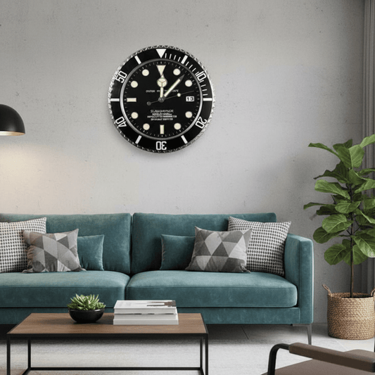 TIMELUME – Silent Wall Clock with Stainless Steel Frame & Luminous Hands (33 cm)