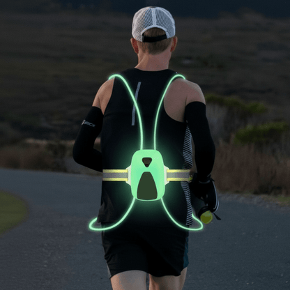 ReflectGlow LED Safety Vest - Adjustable luminous waistcoat for jogging & outdoor activities