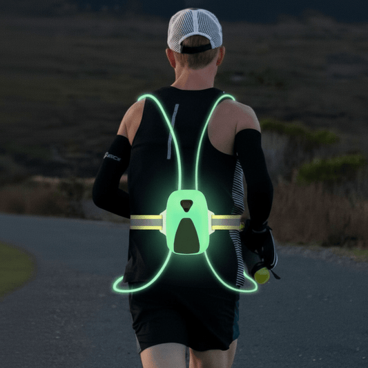 ReflectGlow LED Safety Vest - Adjustable luminous waistcoat for jogging & outdoor activities