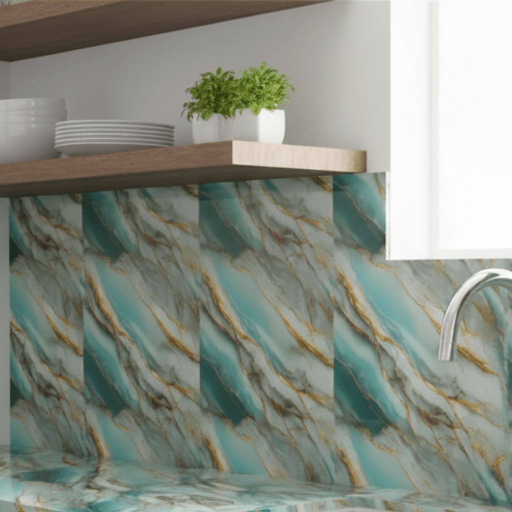 LUXWRAP – Aluminum Foil Marble Wallpaper for Kitchen and Bathroom Renovations