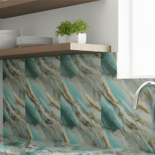 LUXWRAP – Aluminum Foil Marble Wallpaper for Kitchen and Bathroom Renovations