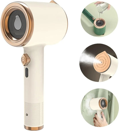 DEWRINKIQ – Portable Handheld Fabric Steamer with Titanium Plate & 50ml Water Tank
