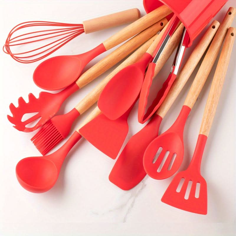 Silicone kitchen utensil set - Heat-resistant & stylish for every kitchen