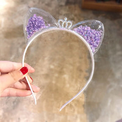 Glamtiara - Glitter hairband with cat ears | Stylish hairband for parties & special occasions