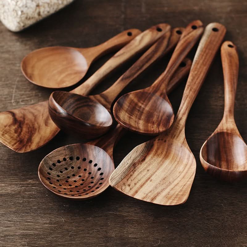 TeakCraft teak kitchen utensil set - Durable & stylish for every kitchen