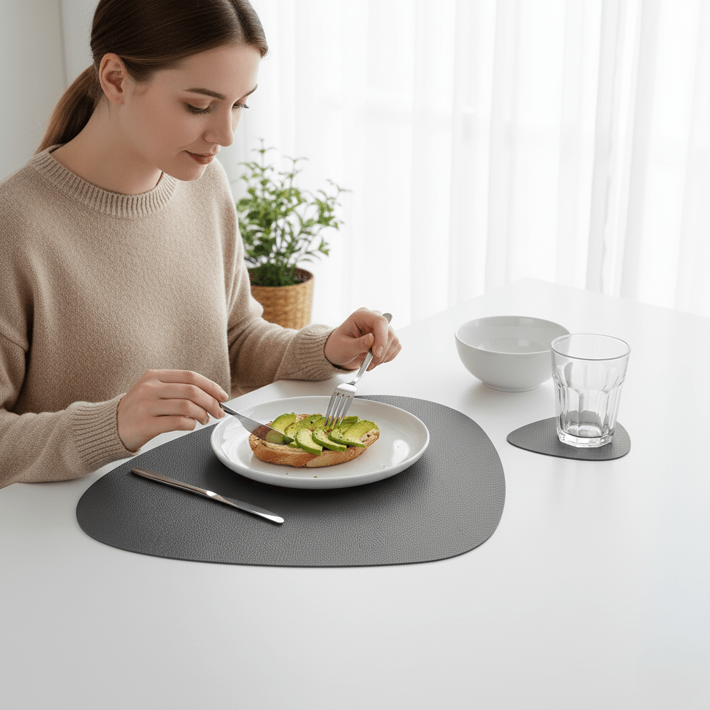CLARO SET – Elegant placemat and coaster set, heat-resistant and easy to care for