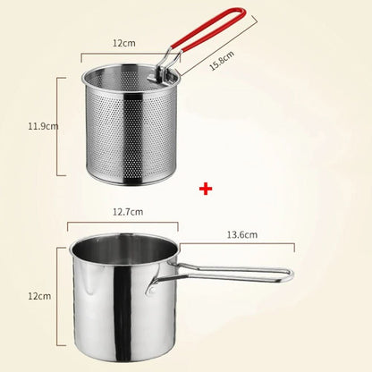 SmartFry Pot - Stainless steel deep fryer with anti-scald handle & oil-saving design