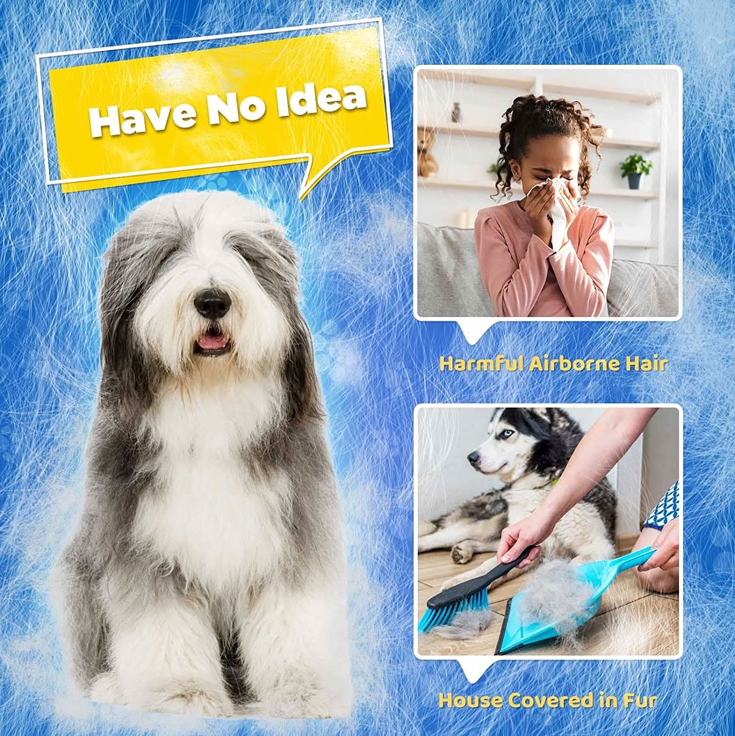PETCAREGLOVE - grooming glove for gentle fur removal from cats & dogs