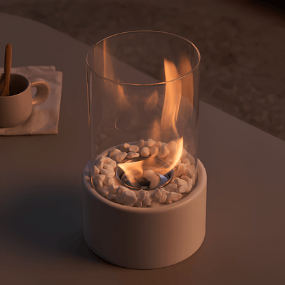 FlameAura glass oil lamp - Refillable & stylish for indoors & outdoors