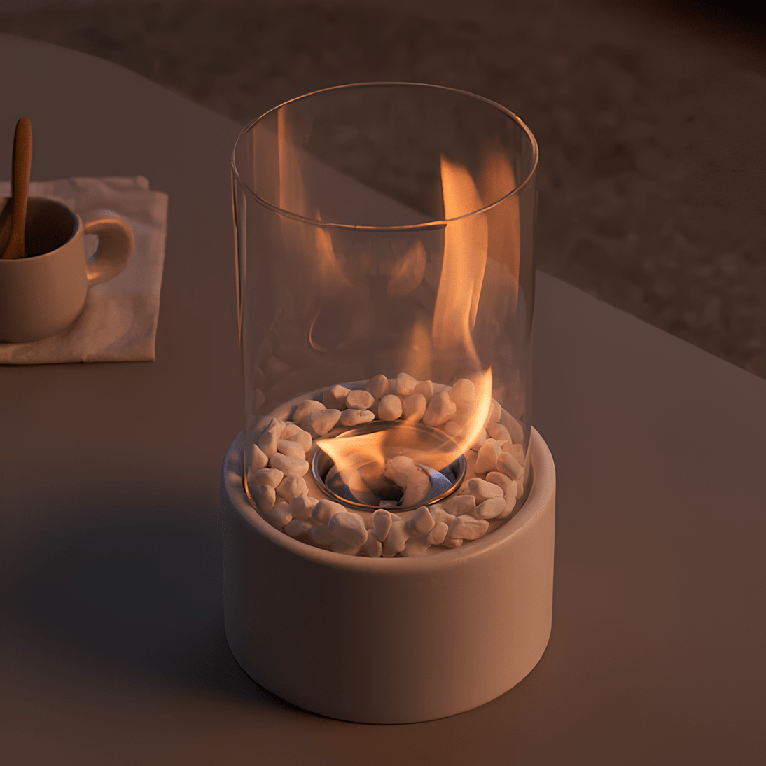 FlameAura glass oil lamp - Refillable & stylish for indoors & outdoors