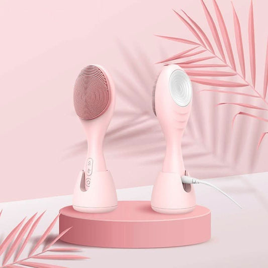 Glowpure - Electric facial cleanser with LED light & 42 °C heat technology | Silicone skincare device with sound vibration