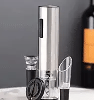 Vinolux - 4-in-1 electric wine opener - corkscrew with pourer, foil cutter & vacuum stopper for effortless wine enjoyment