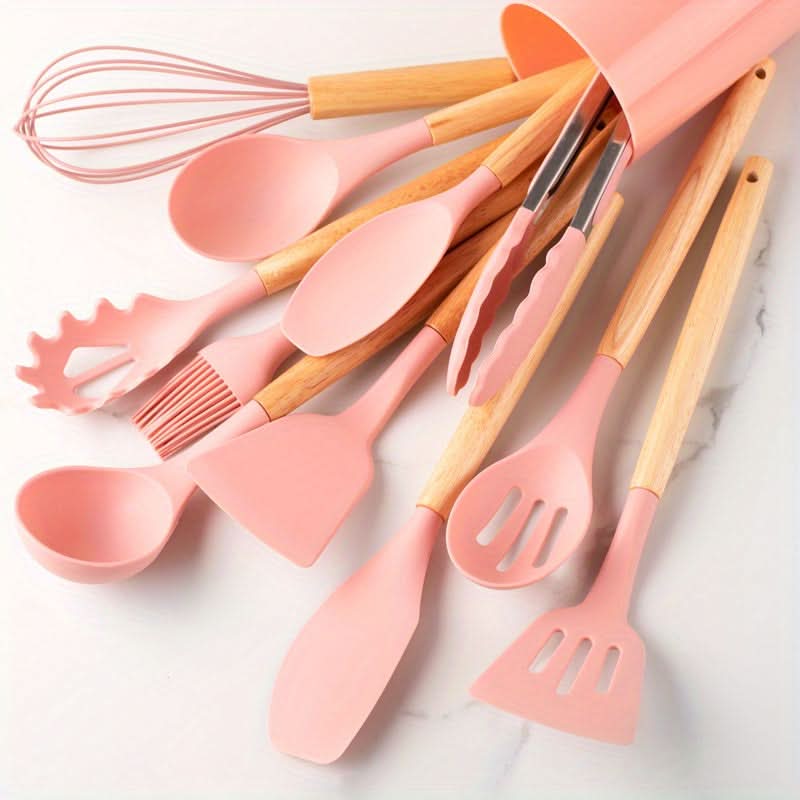 Silicone kitchen utensil set - Heat-resistant & stylish for every kitchen