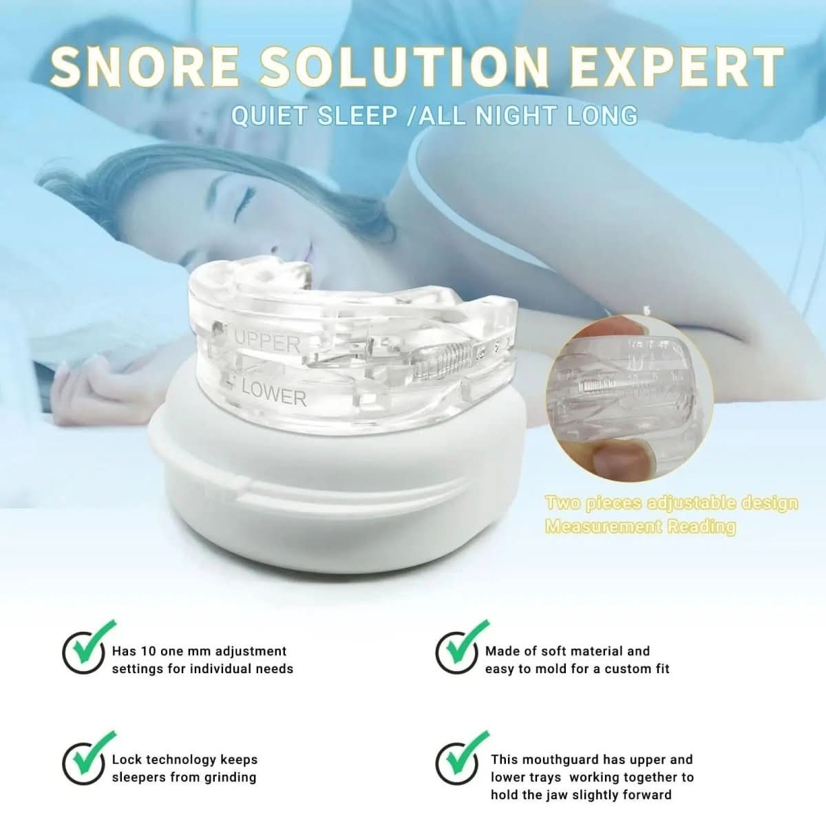 SnoreFree PRO - Anti-snoring mouthpiece against sleep apnoea & snoring