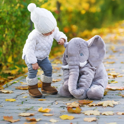 Cojín de peluche elefante – súper suave y cómodo para bebés y niños