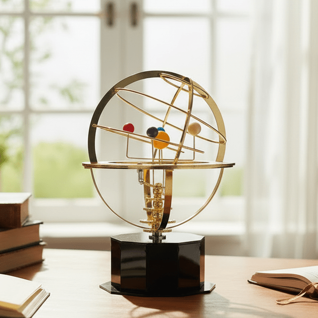 NINEORBIT – Brass Solar System Display with 9 Precisely Crafted Planets