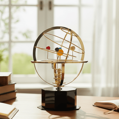 NINEORBIT – Brass Solar System Display with 9 Precisely Crafted Planets