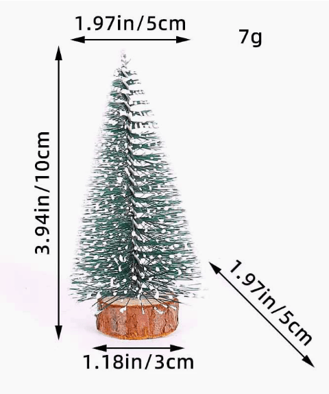SNOWPINE BRUSH – Flocked Mini Fir Set (5 Pieces) for Christmas Decoration