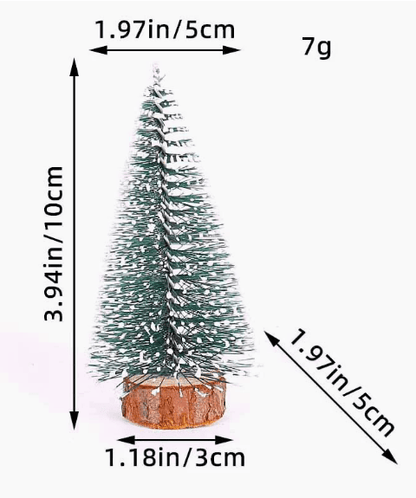 SNOWPINE BRUSH – Flocked Mini Fir Set (5 Pieces) for Christmas Decoration