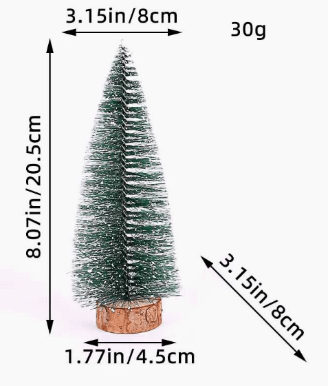 SNOWPINE BRUSH – Flocked Mini Fir Set (5 Pieces) for Christmas Decoration