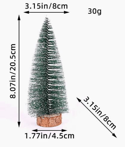 SNOWPINE BRUSH – Flocked Mini Fir Set (5 Pieces) for Christmas Decoration